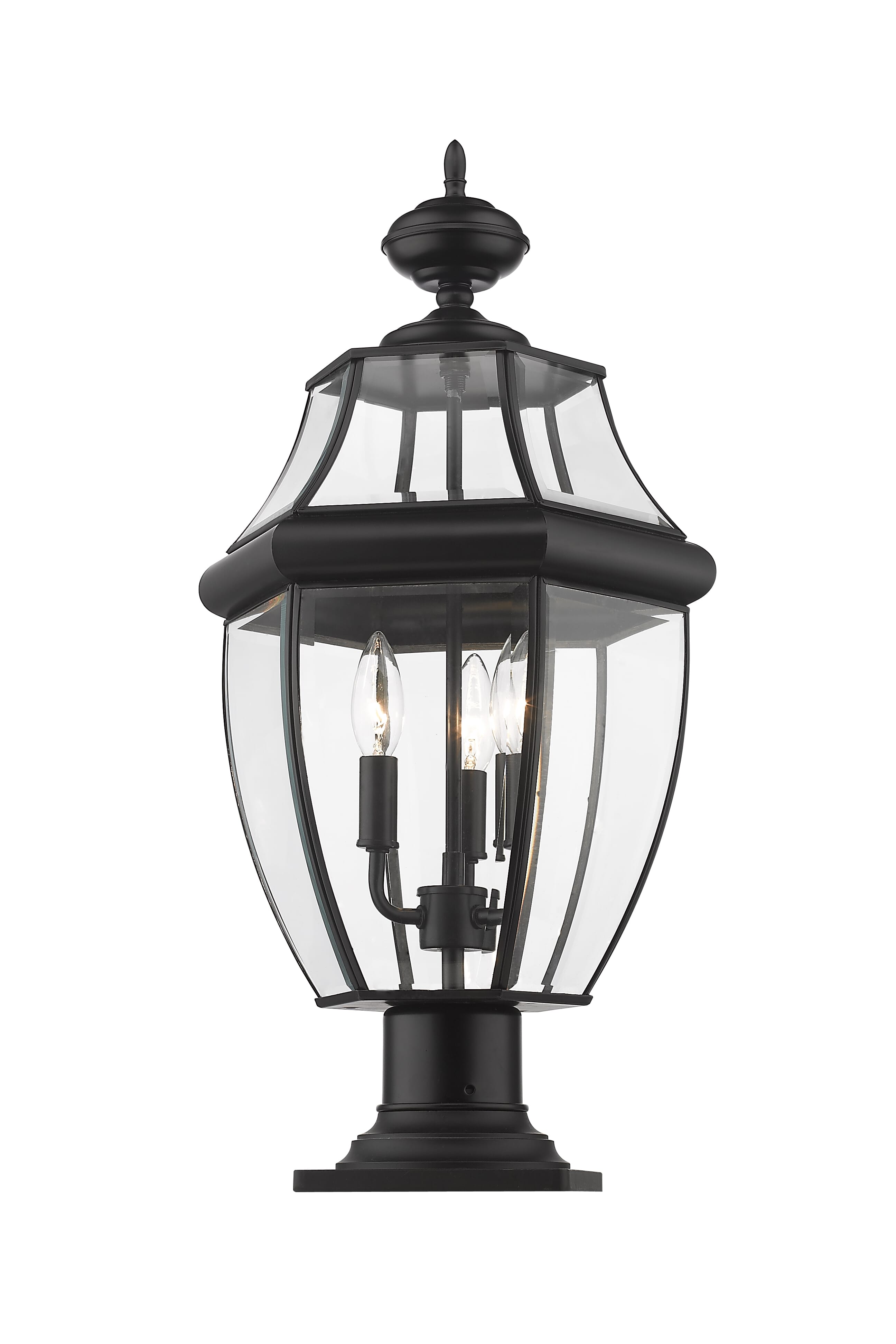 Westover 3-Light Outdoor Pier Mounted Fixture Light In Black