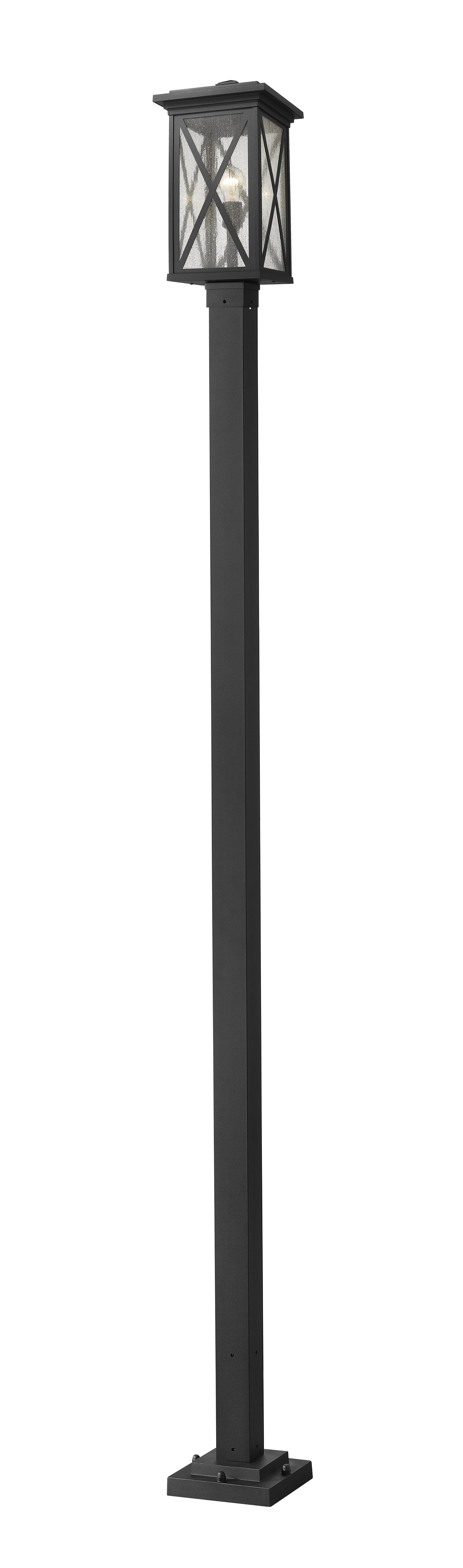 Brookside 1-Light Outdoor Post Mounted Fixture Light In Black