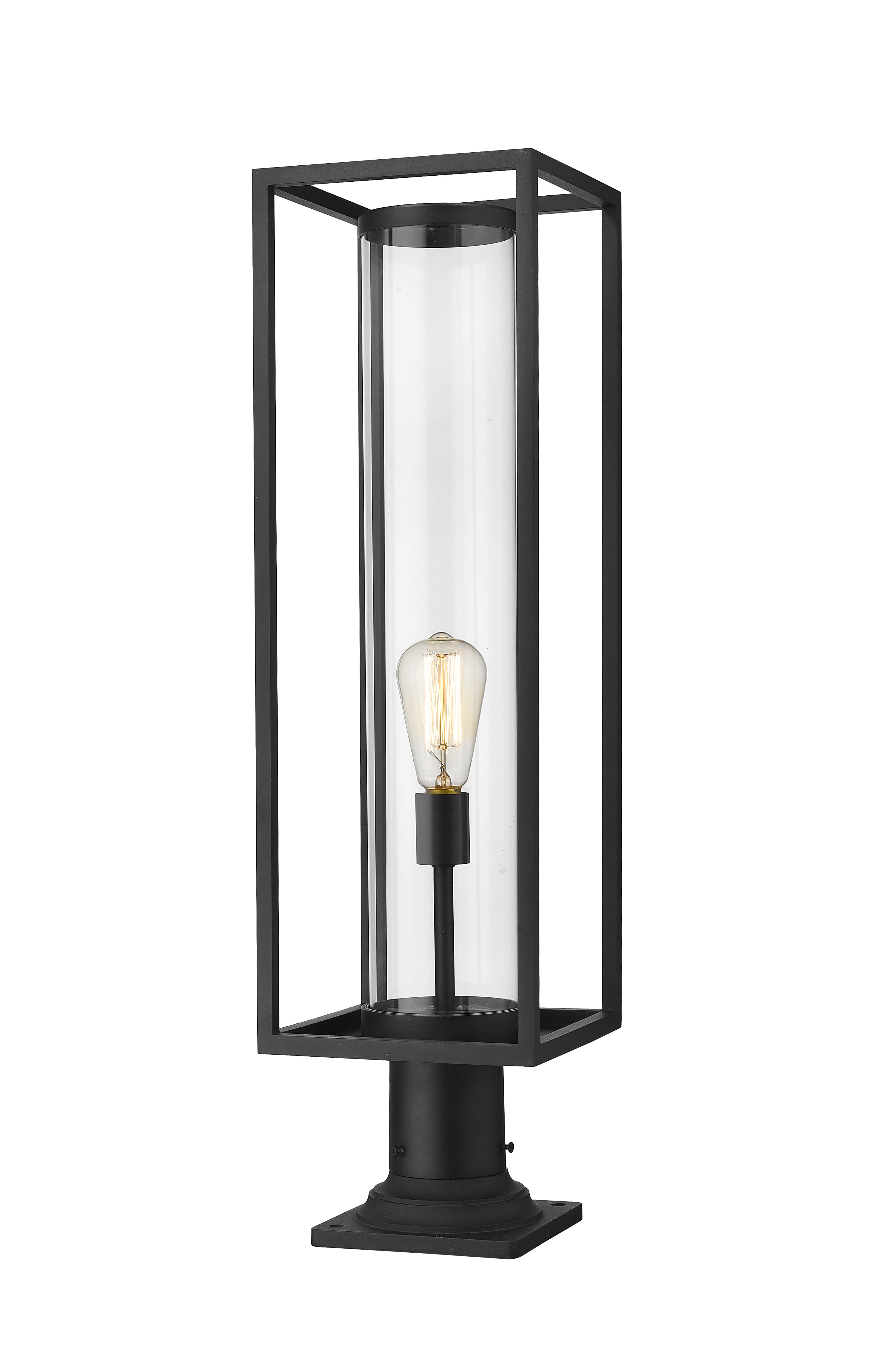 Photos - Chandelier / Lamp Z-Lite Dunbroch 1-Light Outdoor Pier Mounted Fixture Light In Black 584PHBR-533PM-BK
