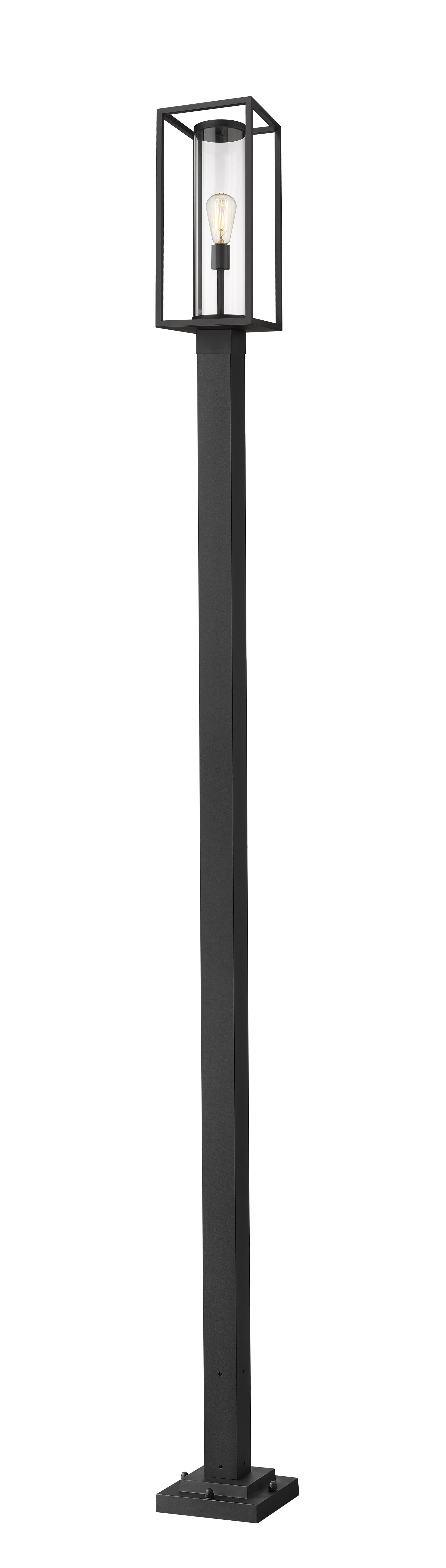 Dunbroch 1-Light Outdoor Post Mounted Fixture Light In Black
