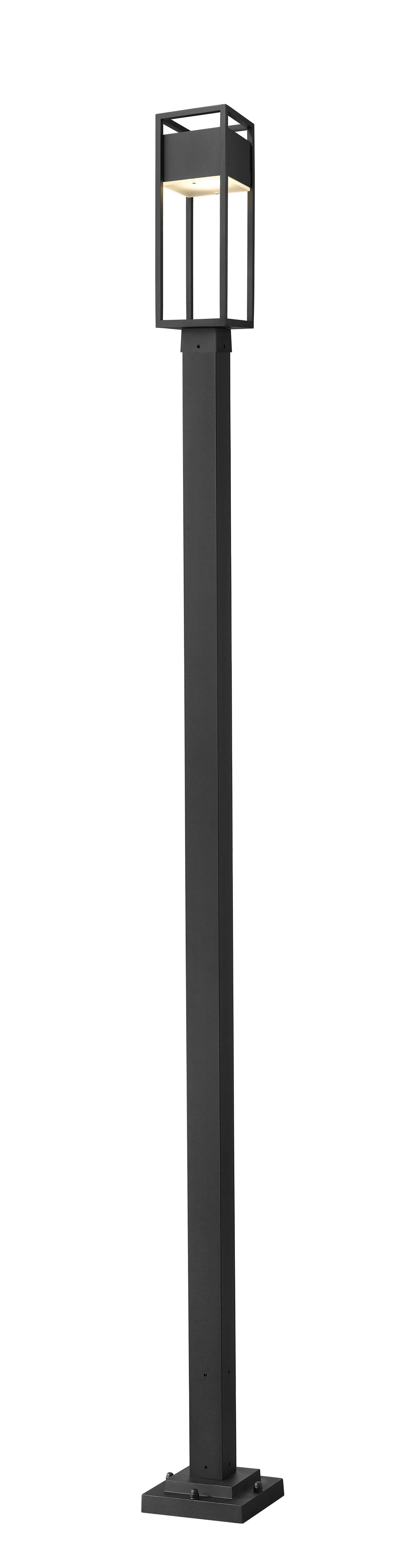 Barwick 1-Light Outdoor Post Mounted Fixture Light In Black