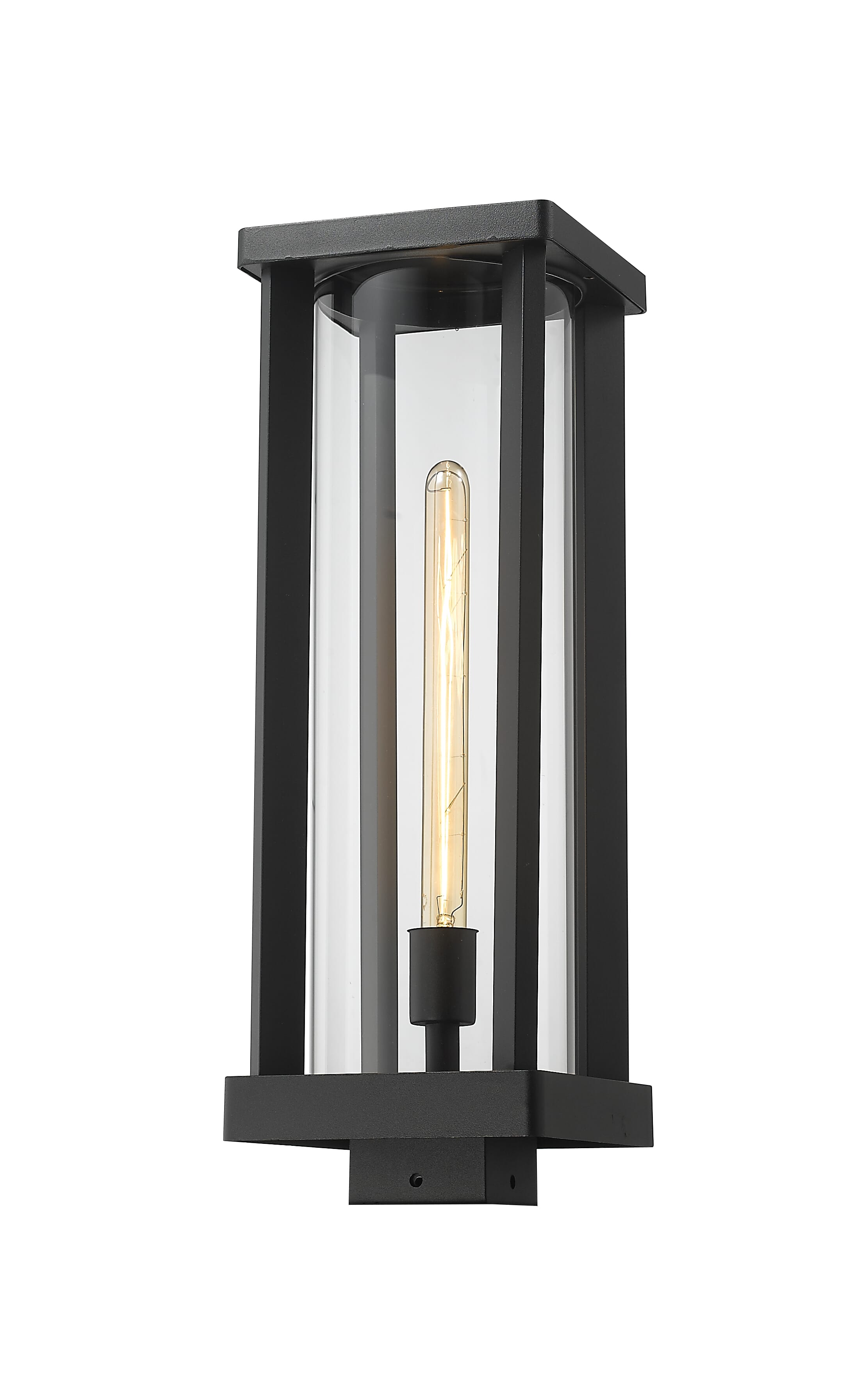 Photos - Chandelier / Lamp Z-Lite Glenwood 1-Light Outdoor Post Mount Fixture Light In Black 586PHBS-BK