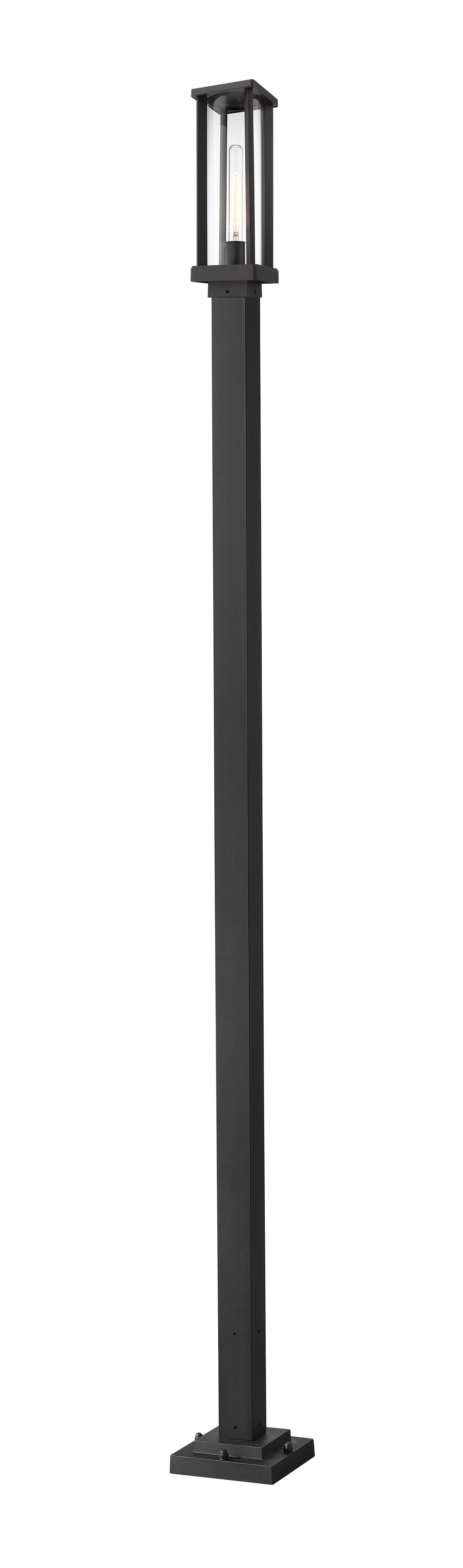 Glenwood 1-Light Outdoor Post Mounted Fixture Light In Black
