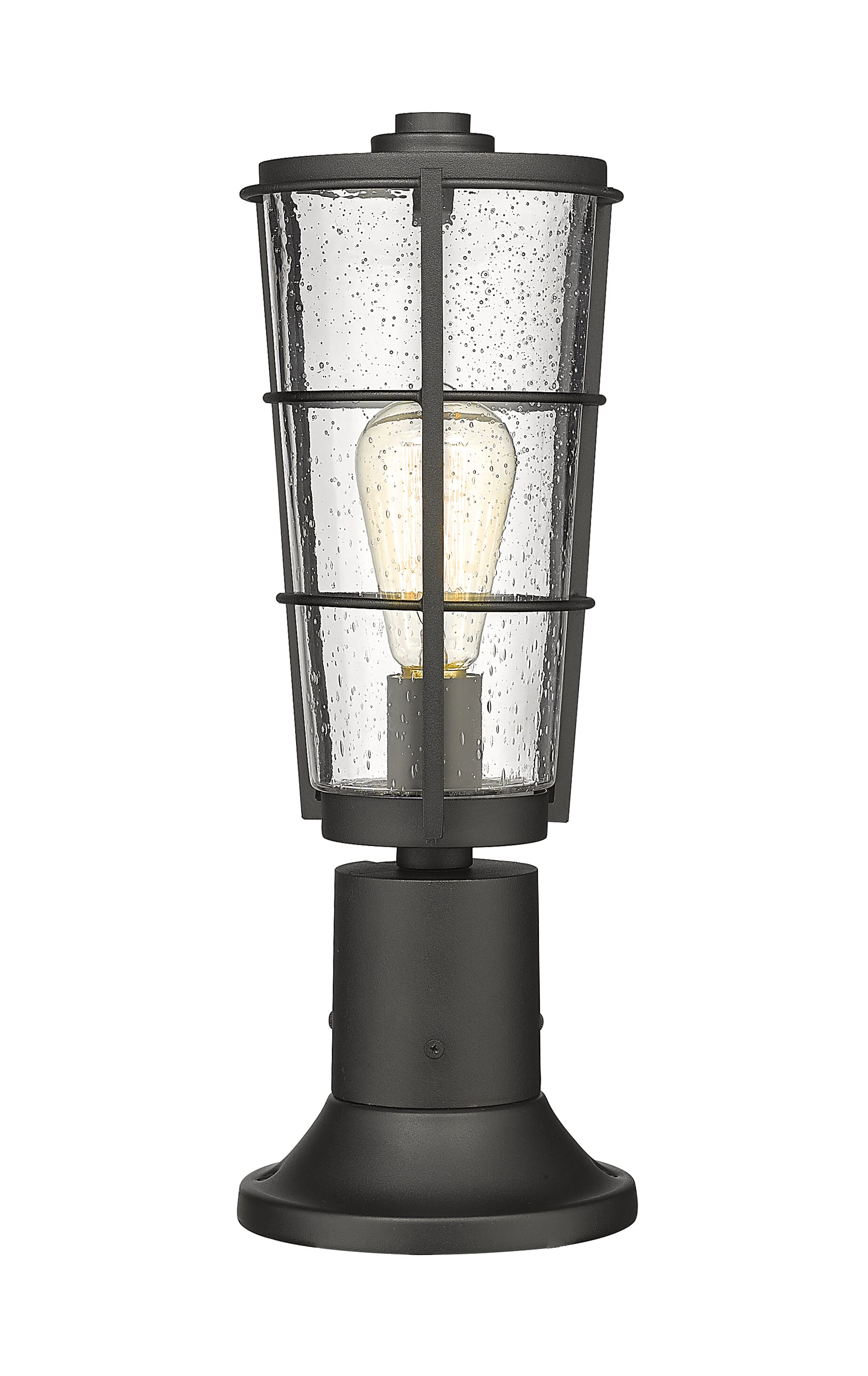 Helix 1-Light Outdoor Pier Mounted Fixture Light In Black