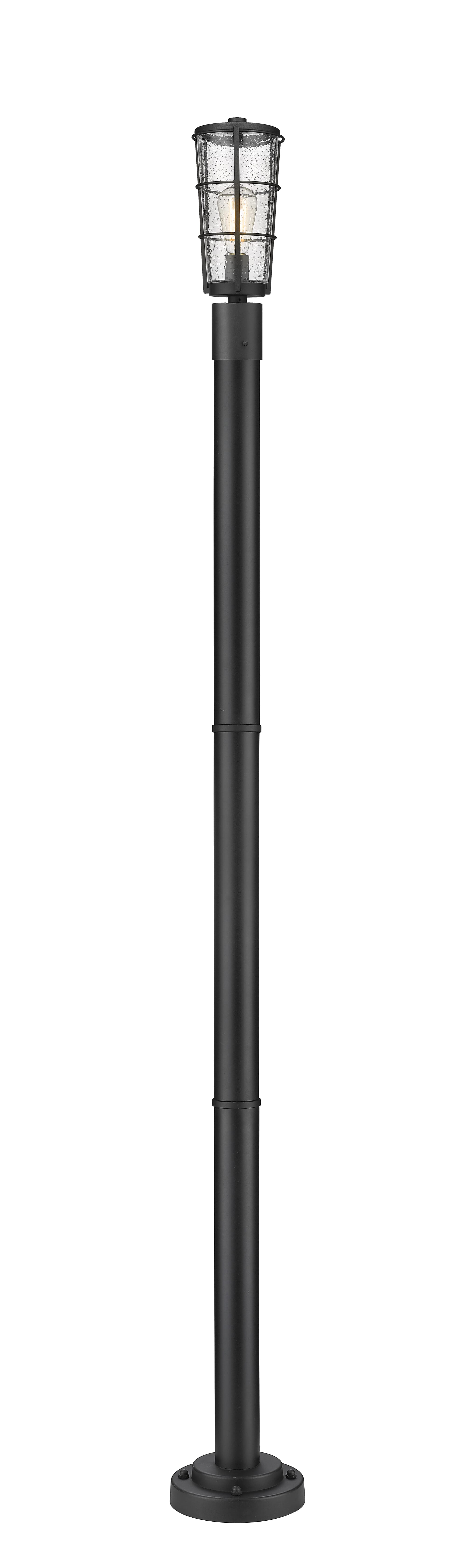 Helix 1-Light Outdoor Post Mounted Fixture Light In Black