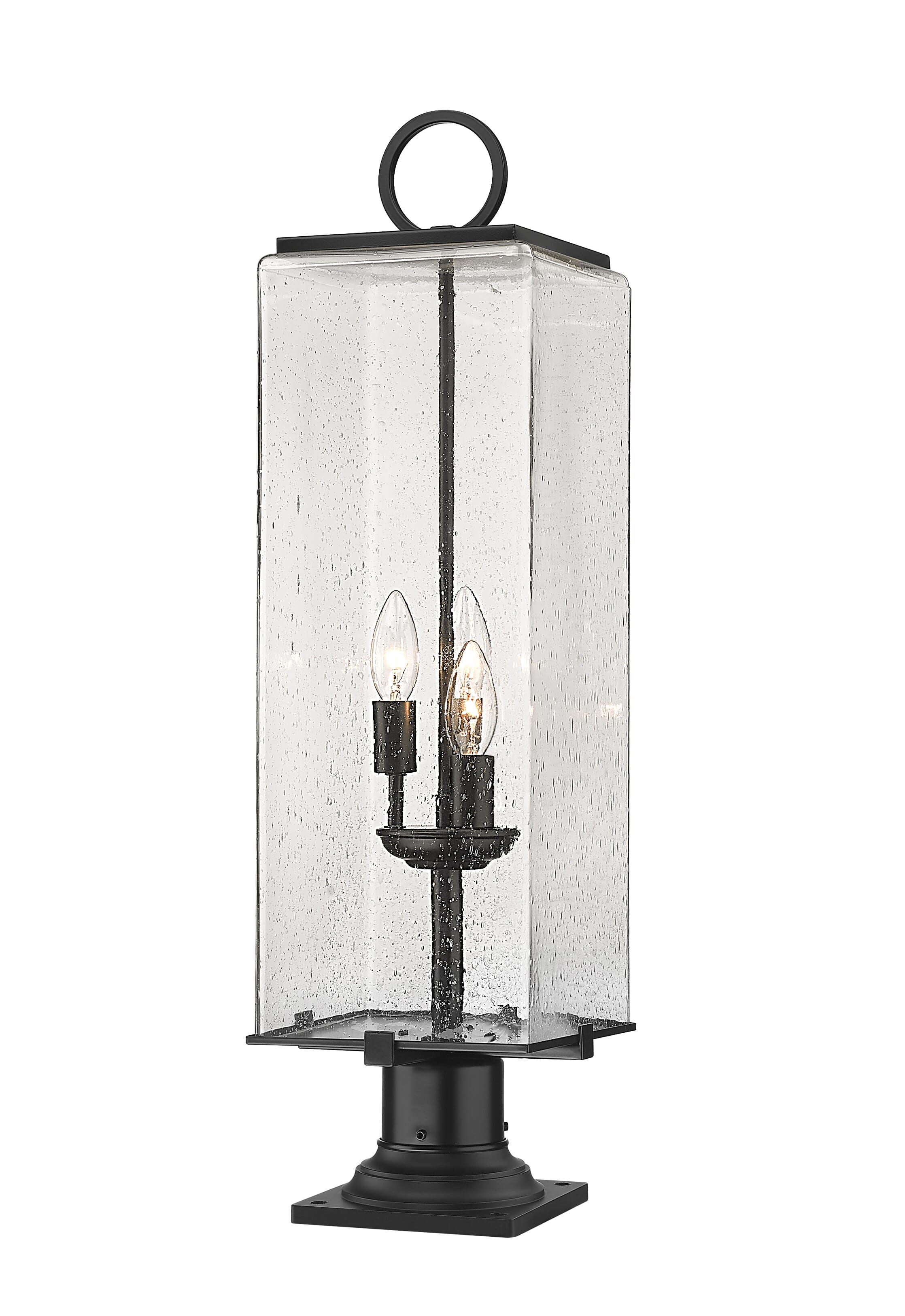 Photos - Chandelier / Lamp SANA Z-Lite  3-Light Outdoor Pier Mounted Fixture Light In Black 592PHBR-533PM-BK 