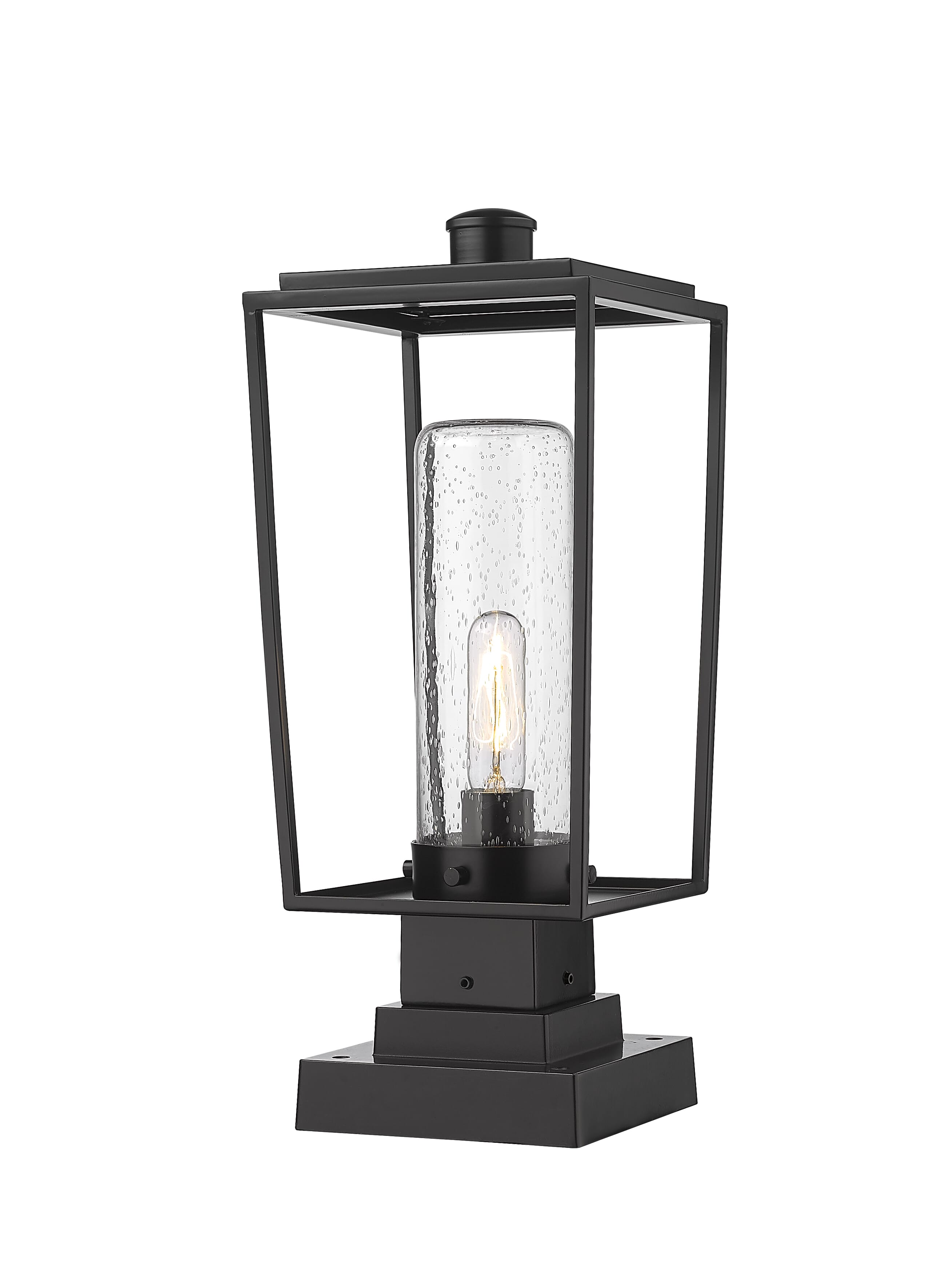 Photos - Chandelier / Lamp Z-Lite Sheridan 1-Light Outdoor Pier Mounted Fixture Light In Black 594PHMS-SQPM-BK