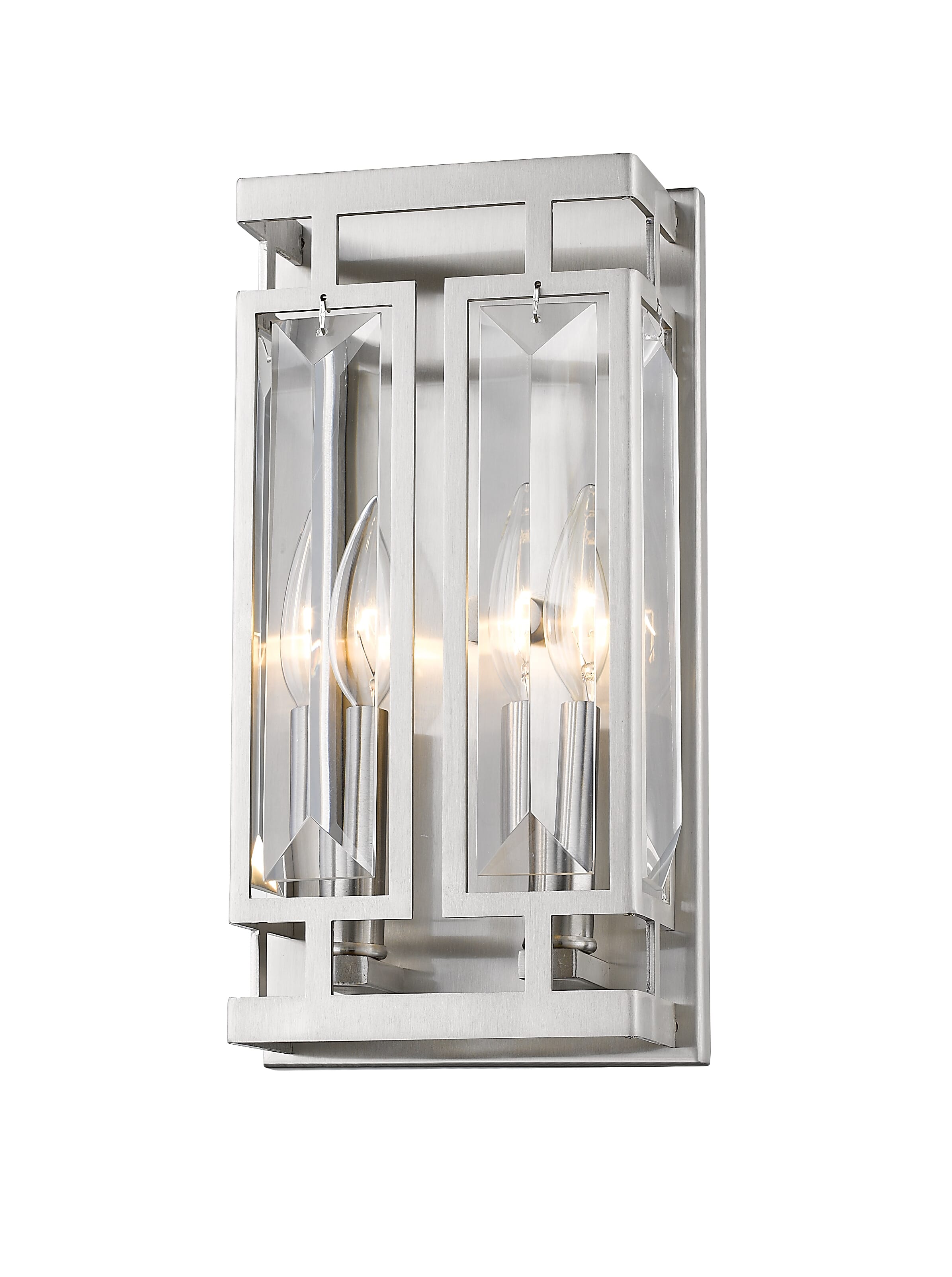 Mersesse 2-Light Wall Sconce In Brushed Nickel