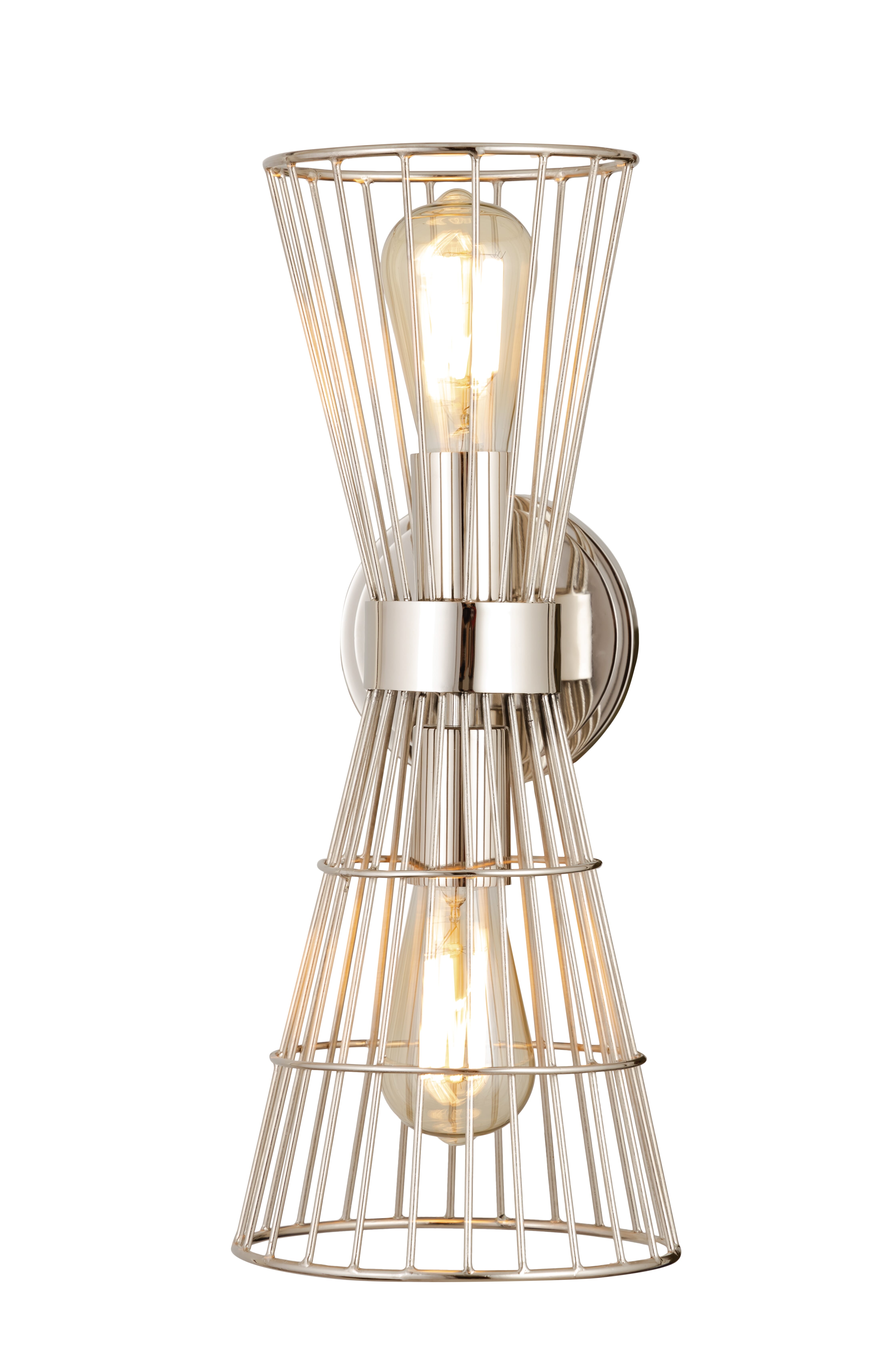 Alito 2-Light Wall Sconce In Polished Nickel