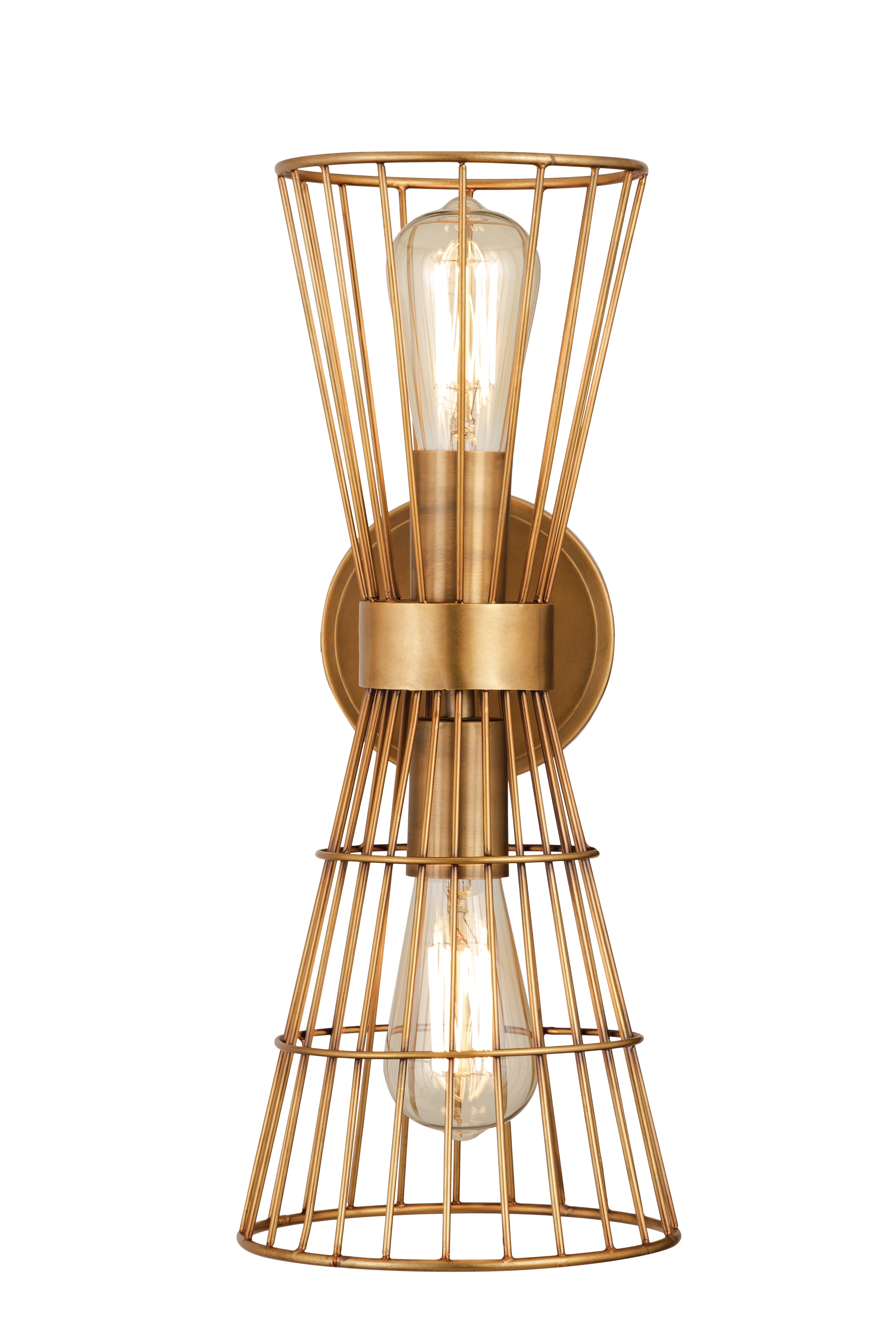 Alito 2-Light Wall Sconce In Rubbed Brass