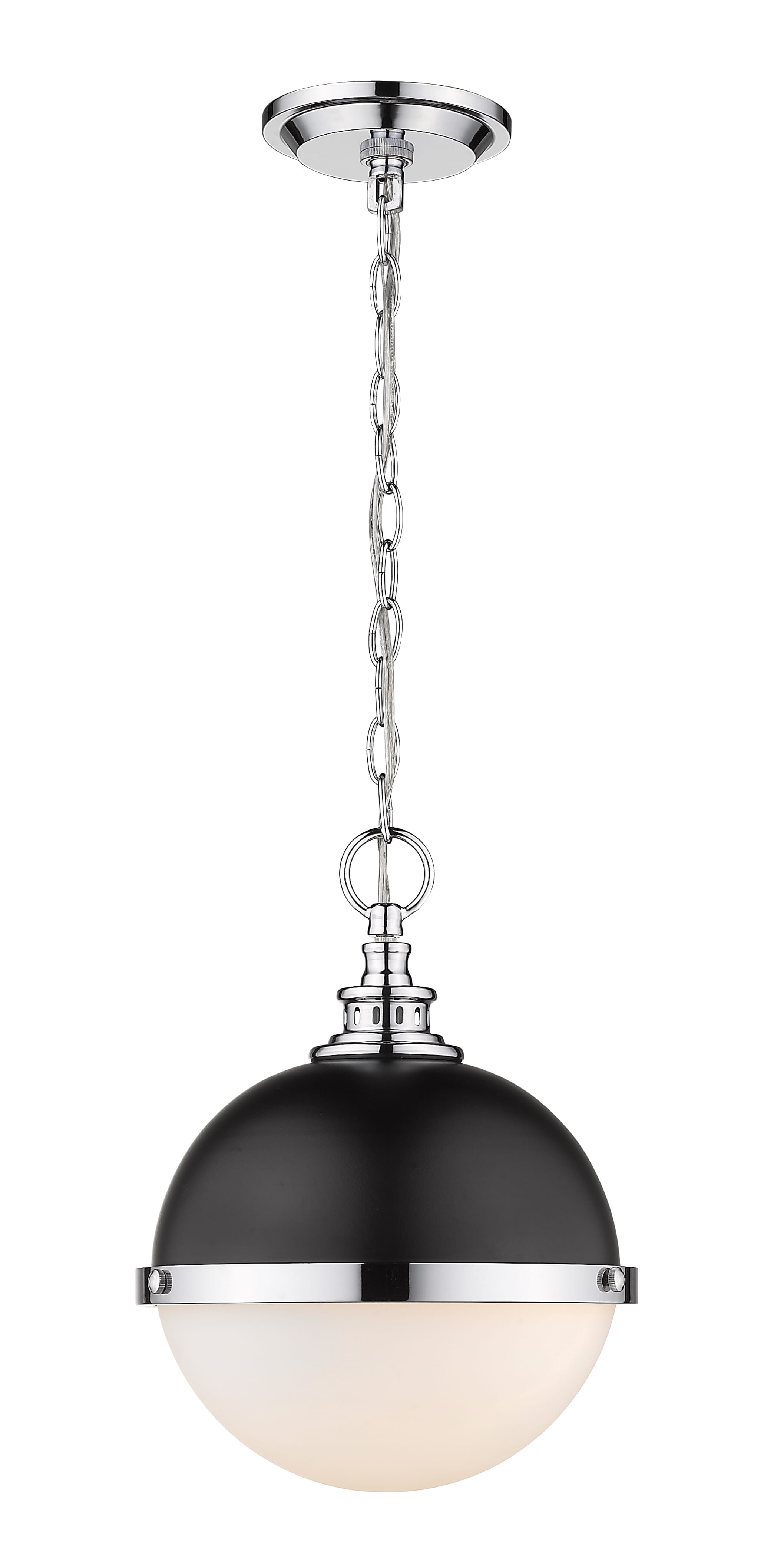 Peyton 2-Light Mini Pendant Light In Matte Black With Chrome