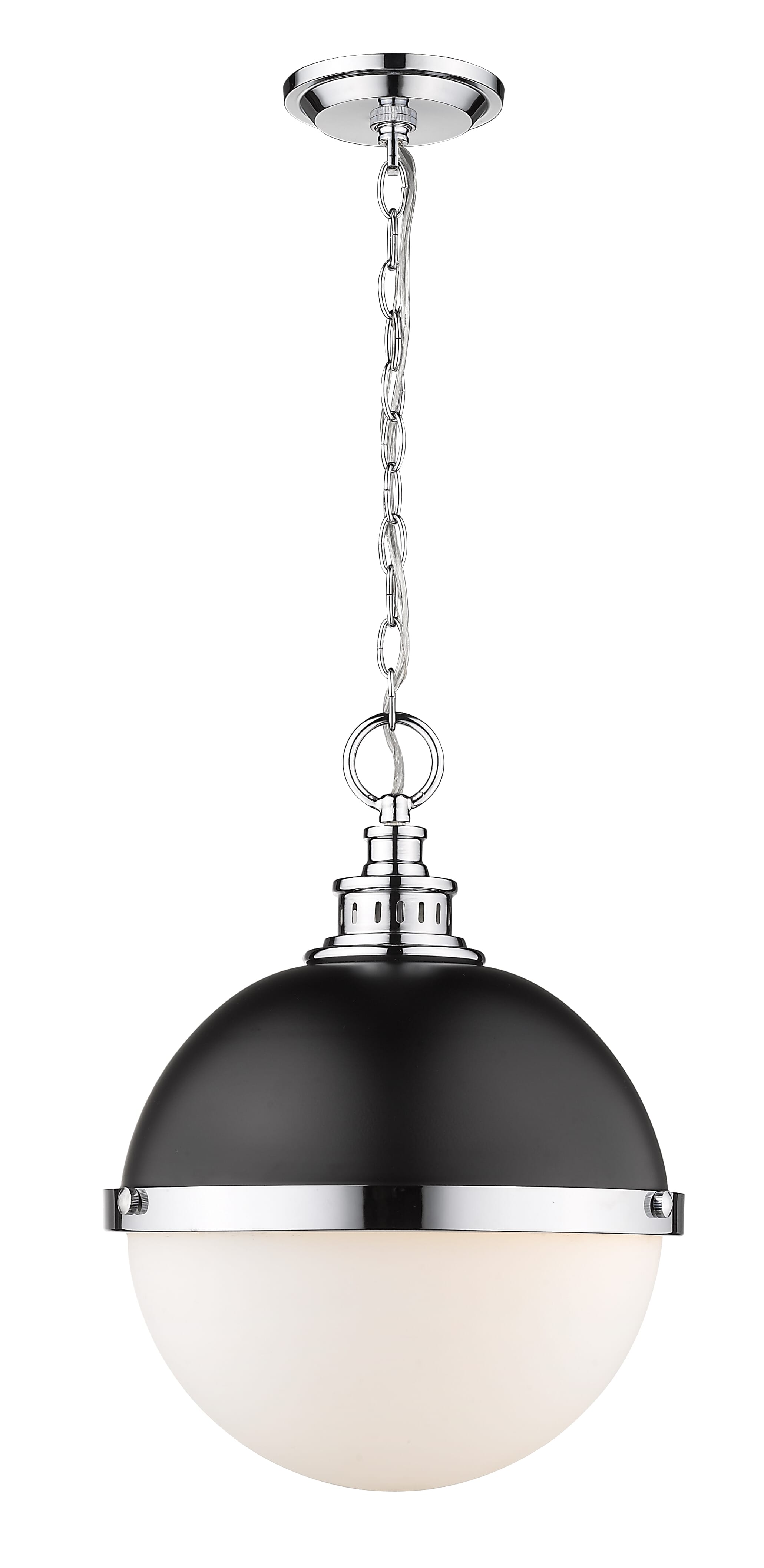 Peyton 2-Light Pendant Light In Matte Black With Chrome