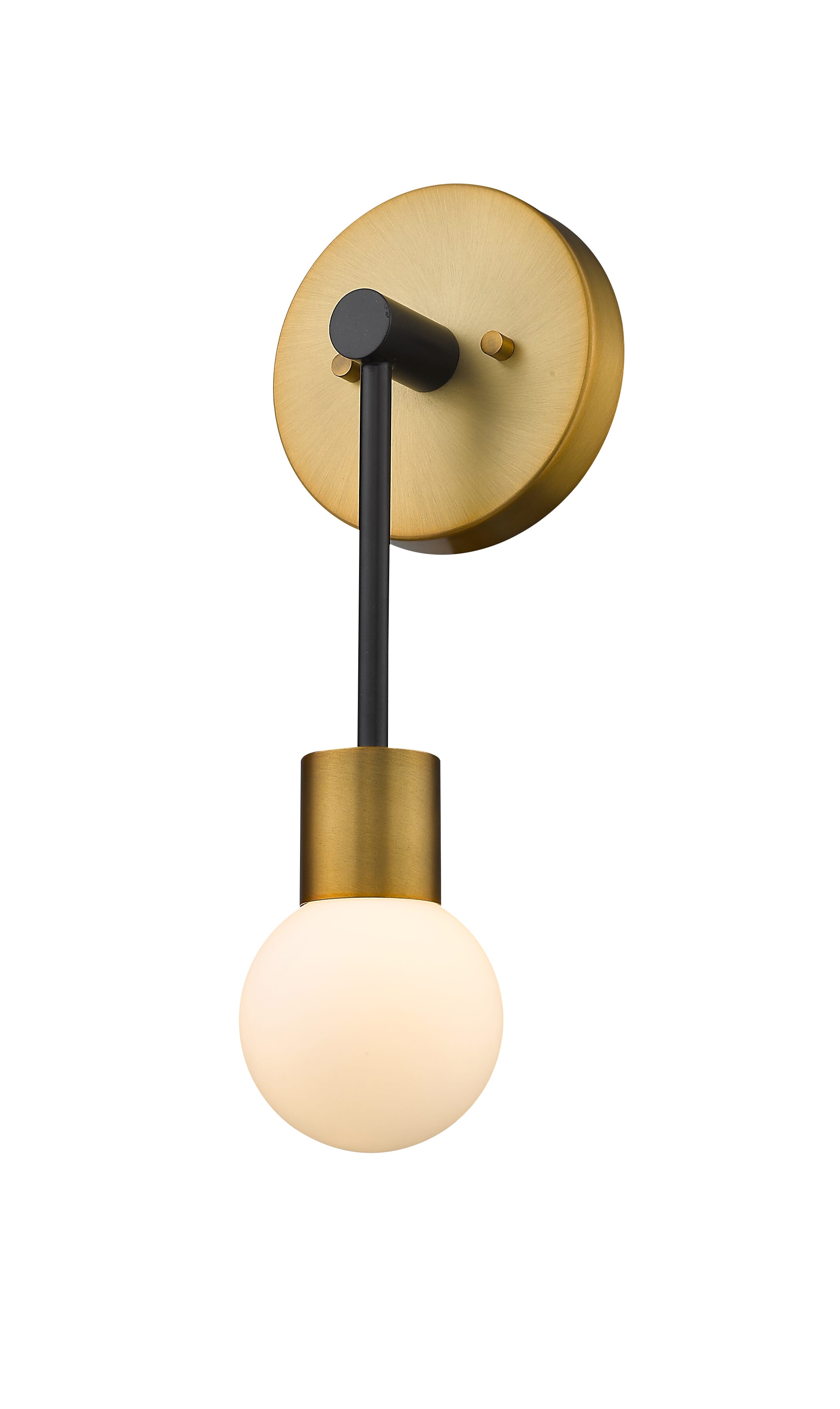 Neutra 1-Light Wall Sconce In Matte Black With Foundry Brass