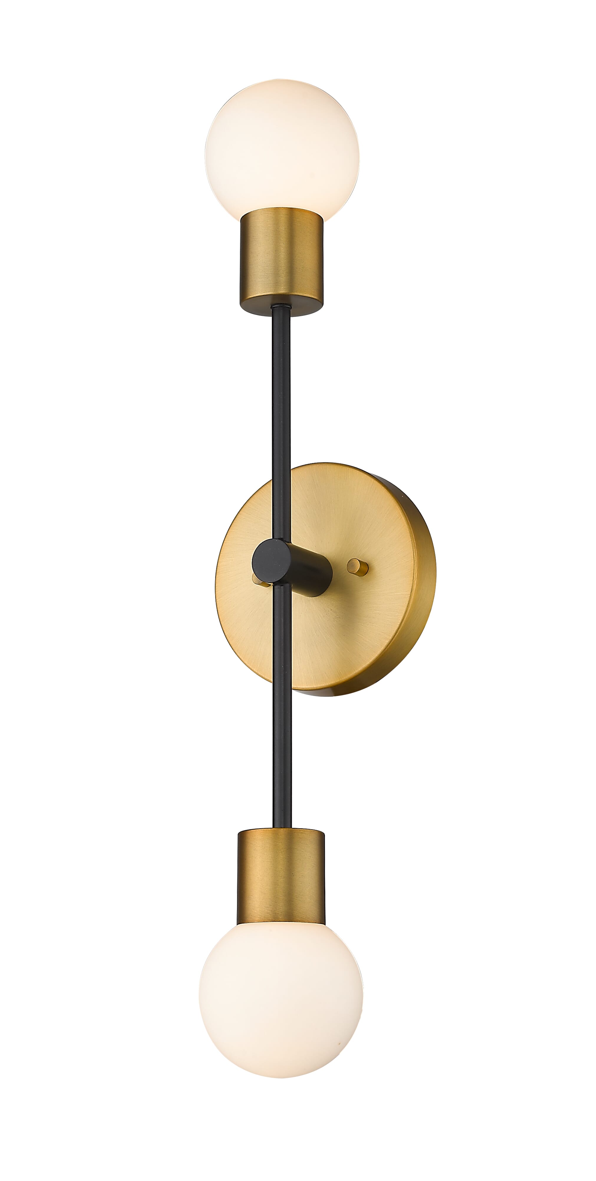 Neutra 2-Light Wall Sconce In Matte Black With Foundry Brass