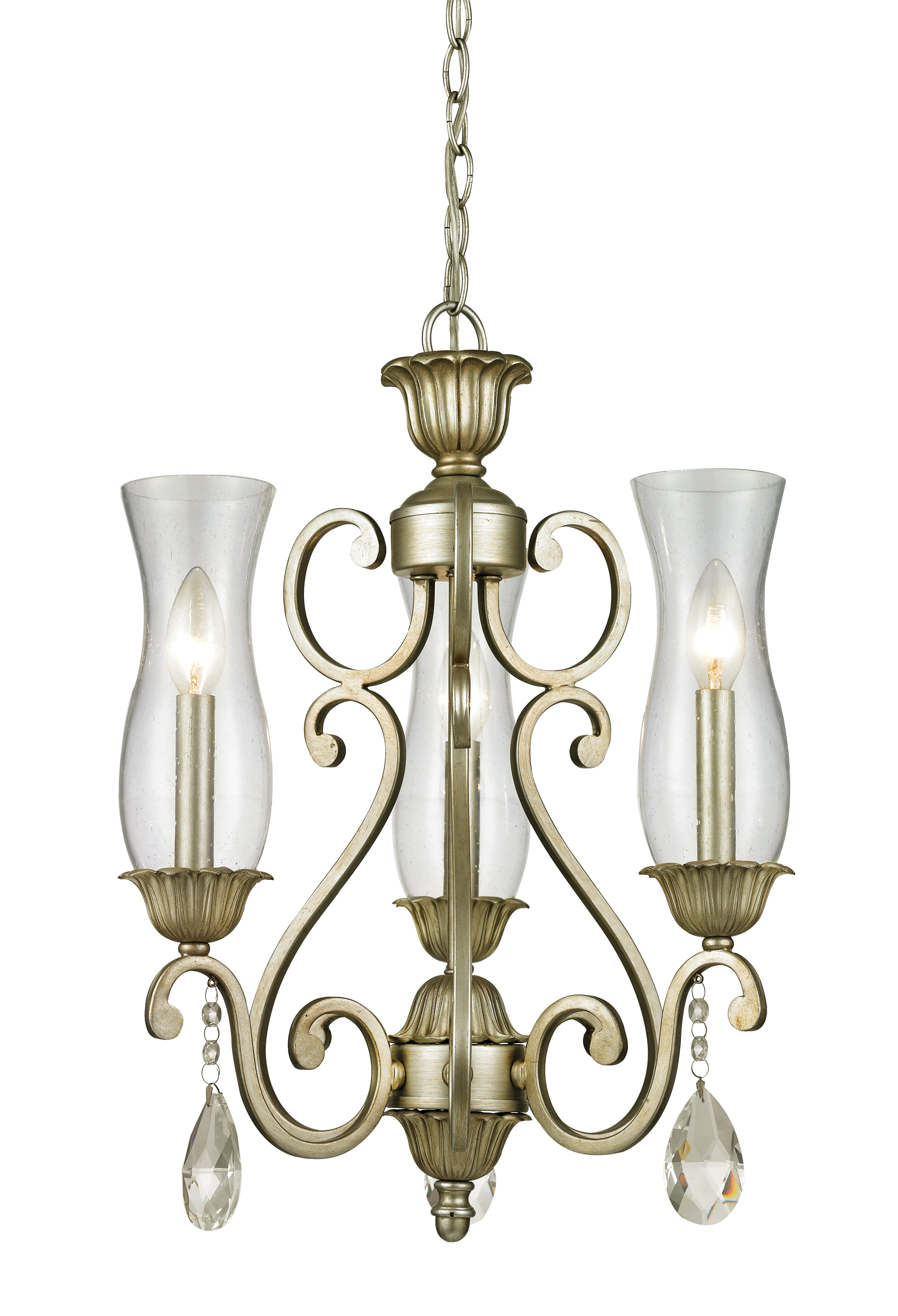 Melina 3-Light Chandelier In Antique Silver