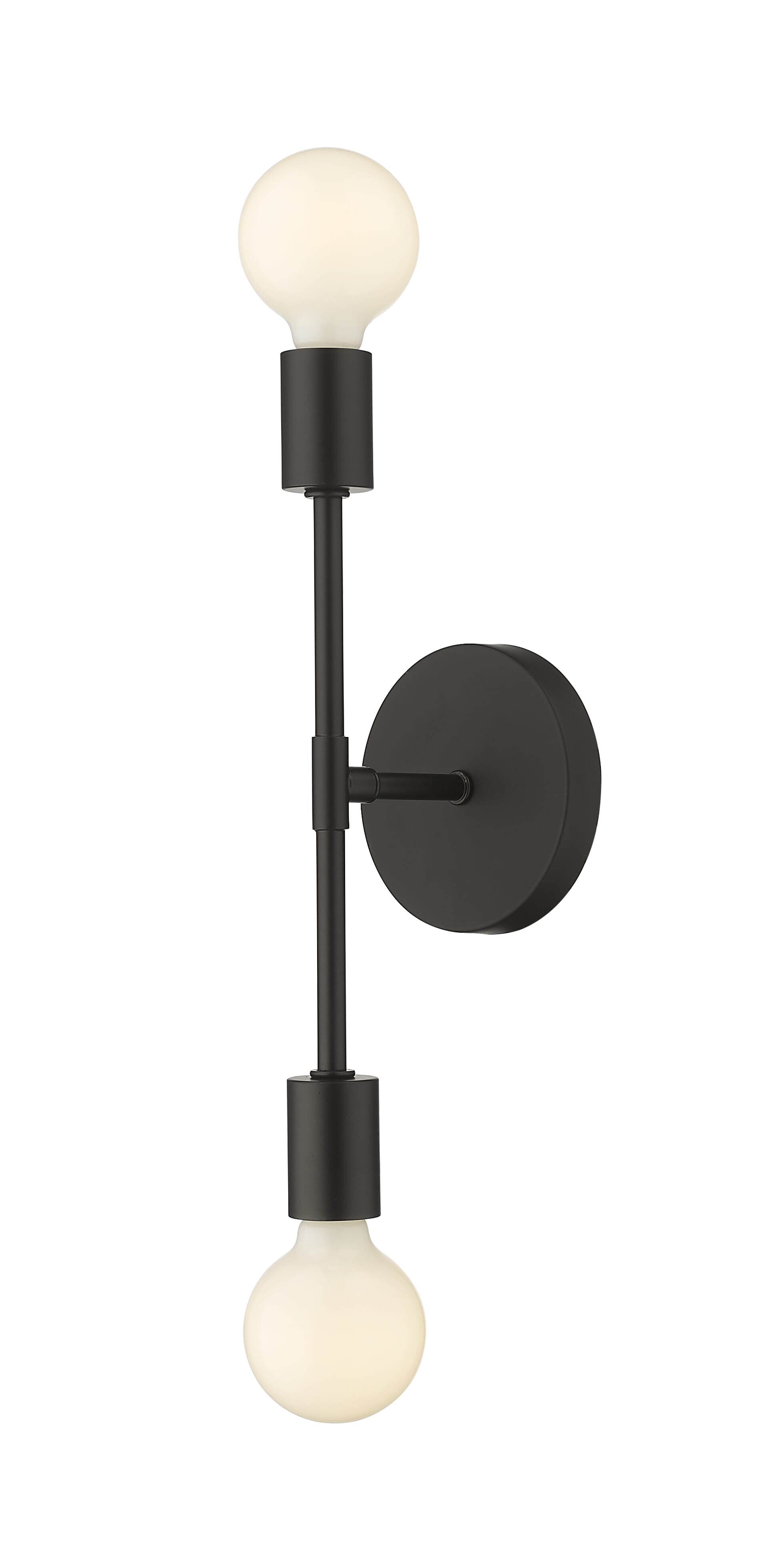 Modernist 2-Light Wall Sconce In Matte Black