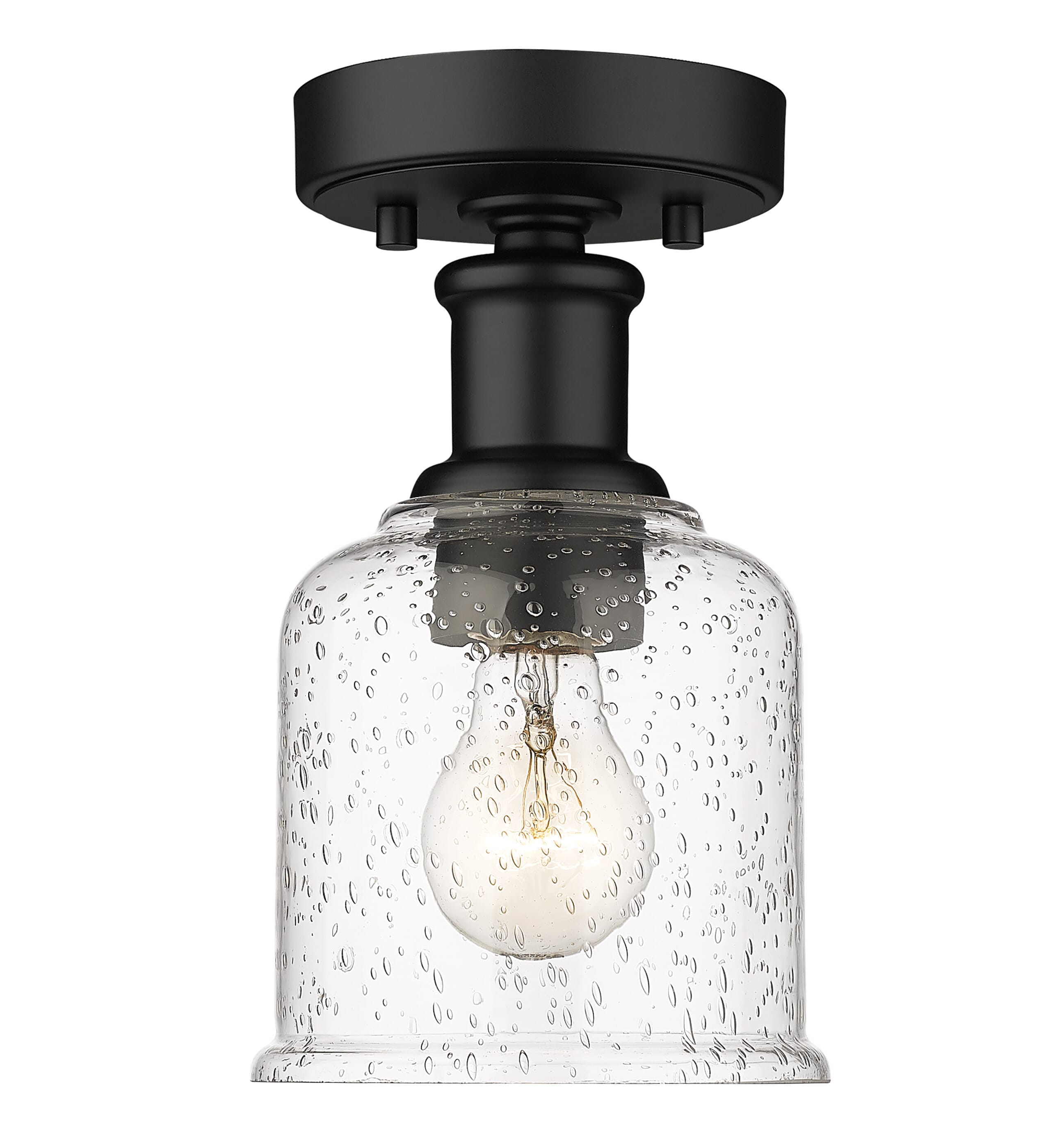 Photos - Chandelier / Lamp Z-Lite Bryant 1-Light Flush Mount Ceiling Light In Matte Black 734F1-MB