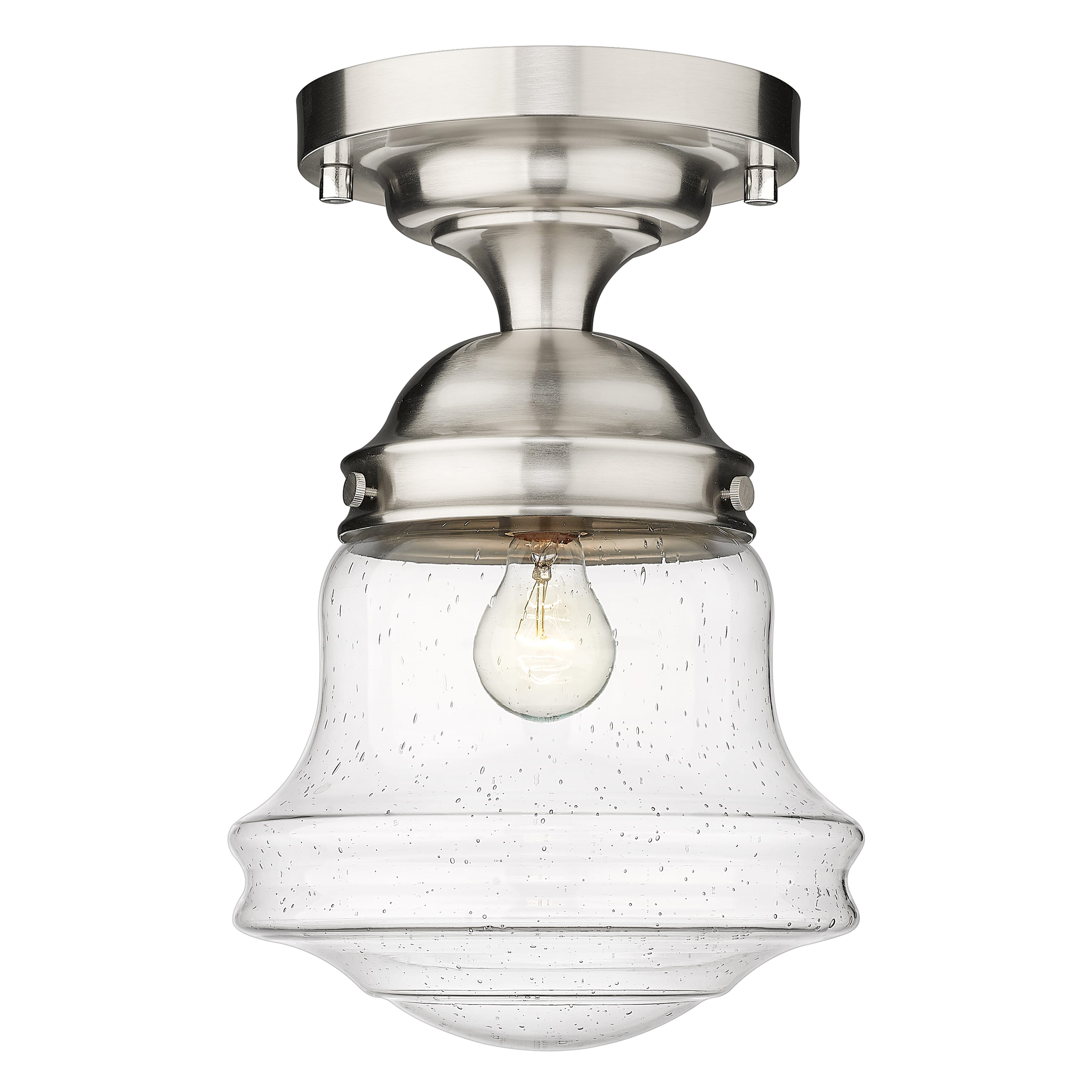 Photos - Chandelier / Lamp Vaughn Z-Lite  1-Light Flush Mount Ceiling Light In Brushed Nickel 736F10-BN 