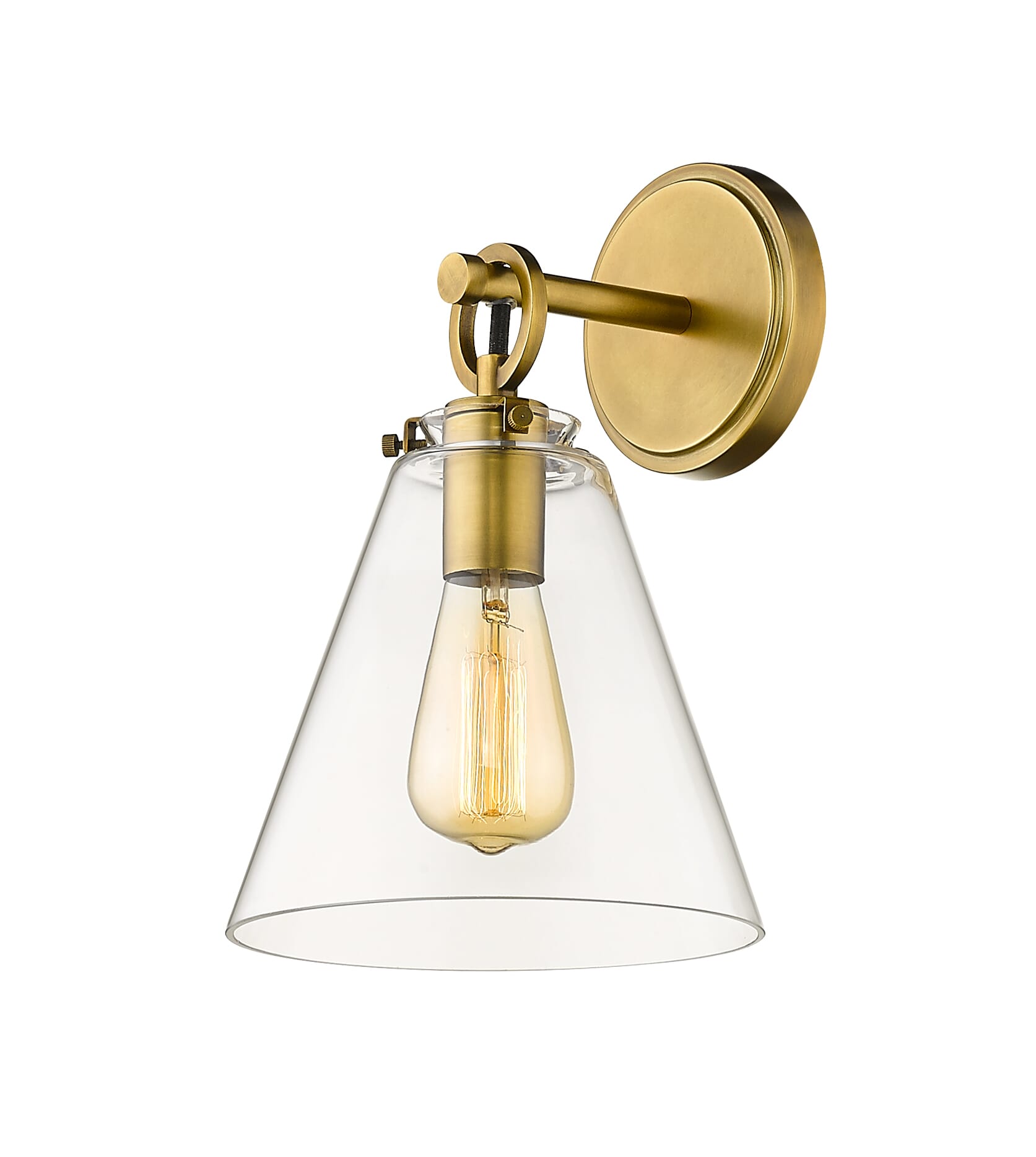 Harper 1-Light Wall Sconce In Rubbed Brass