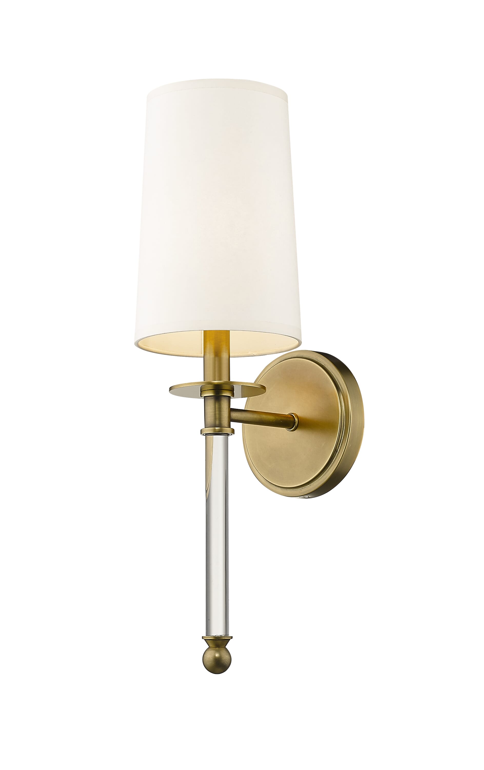 Mila 1-Light Wall Sconce In Rubbed Brass