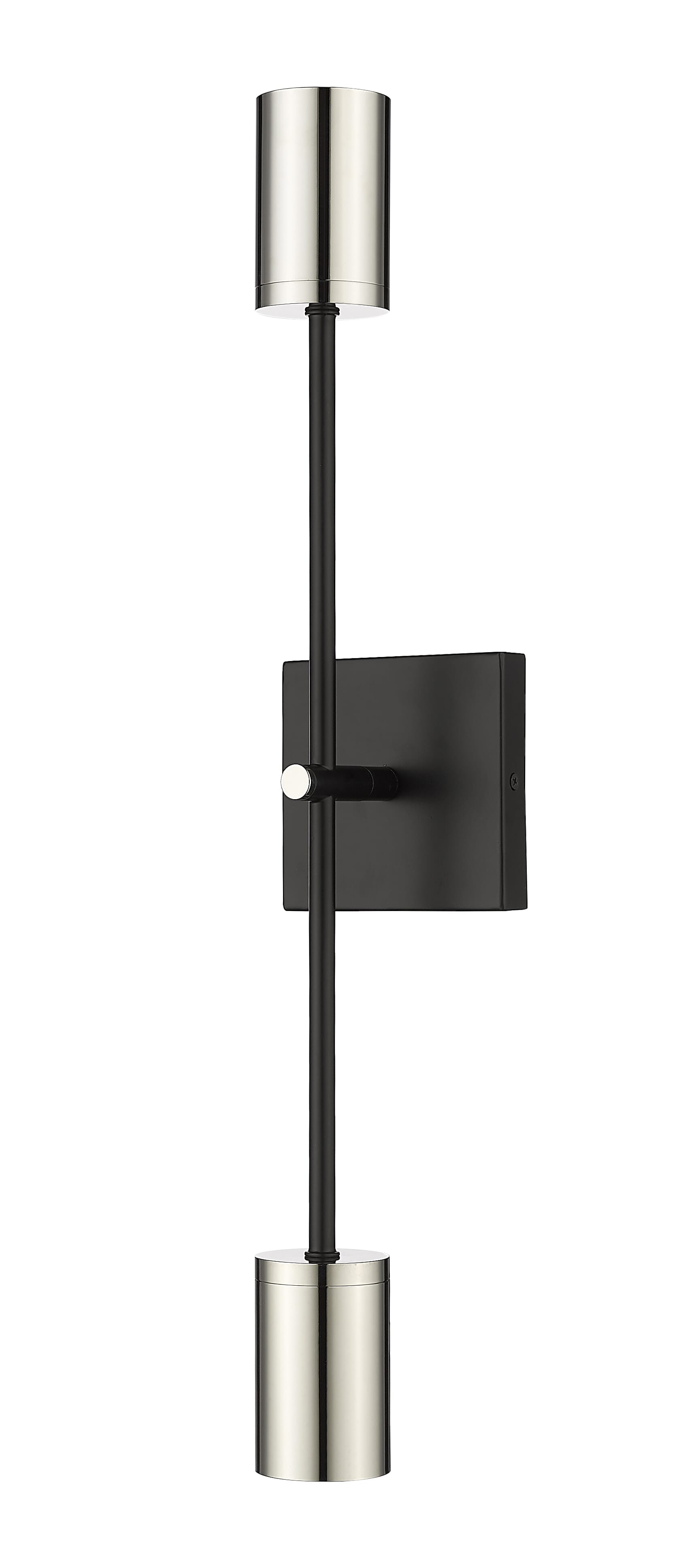 Calumet 2-Light Wall Sconce In Mate Black With Polished Nickel