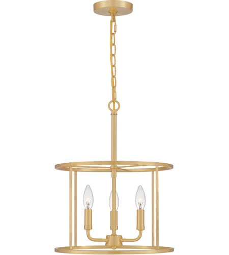 Abner 3-Light Pendant in Aged Brass