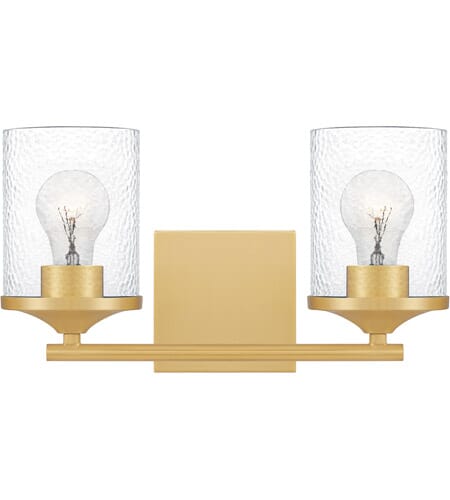 Abner 2-Light Bathroom Vanity Light in Aged Brass