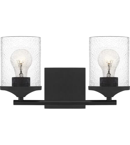 Abner 2-Light Bathroom Vanity Light in Matte Black