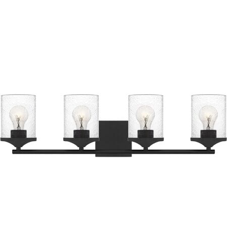 Abner 4-Light Bathroom Vanity Light in Matte Black