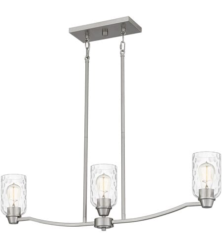 Acacia 3-Light Linear Chandelier in Brushed Nickel