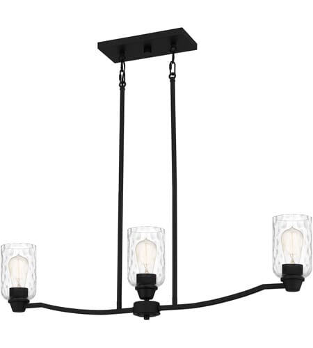 Acacia 3-Light Linear Chandelier in Matte Black