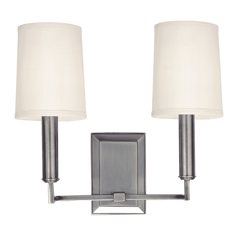 Clinton 2-Light 12" Wall Sconce in Polished Nickel