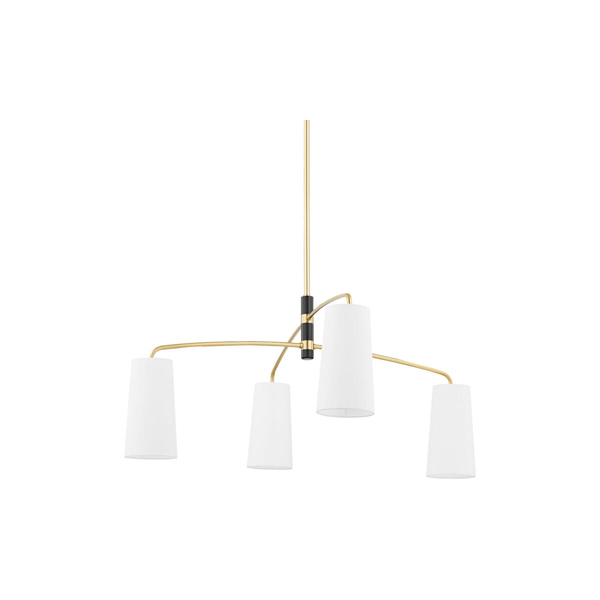 Mitzi Evelyn 4-Light Chandelier in Aged Brass