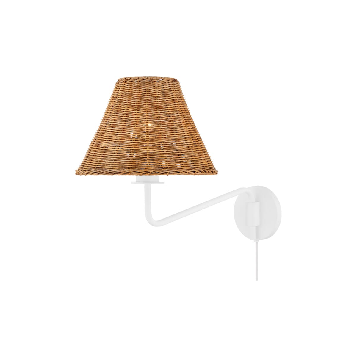 Mitzi HL704201-TWH Issa 1 Light Texture White Plug-In Sconce Wall Light